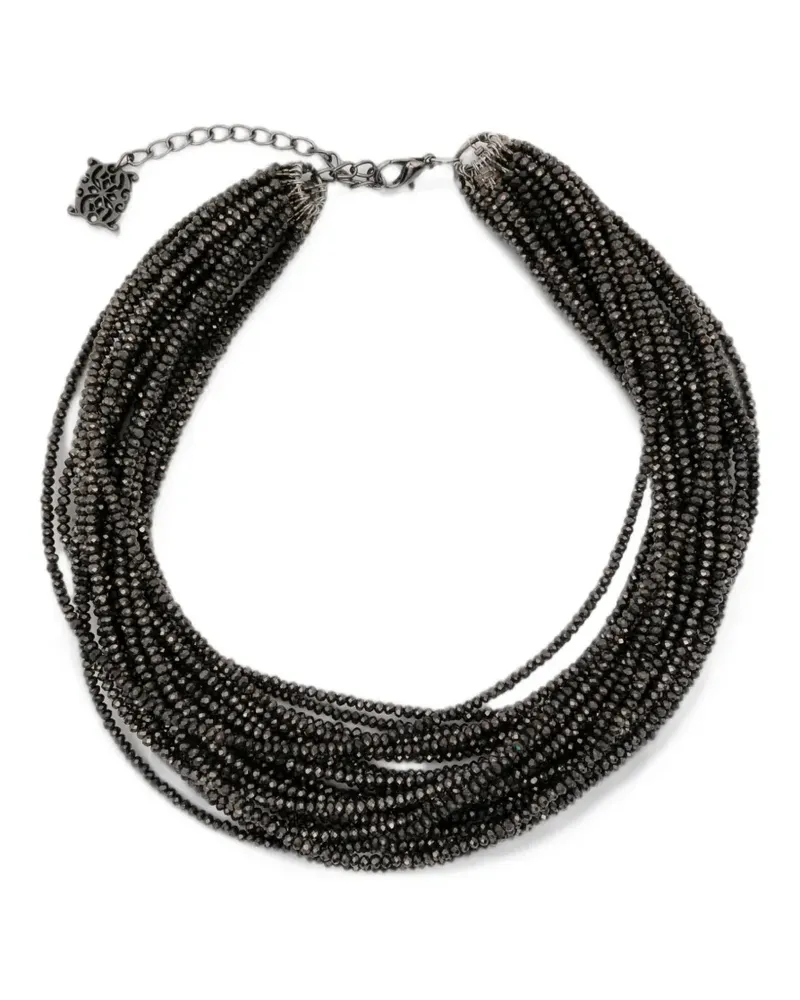 PANICALE Cashmere multi-strand beaded necklace - Schwarz Schwarz