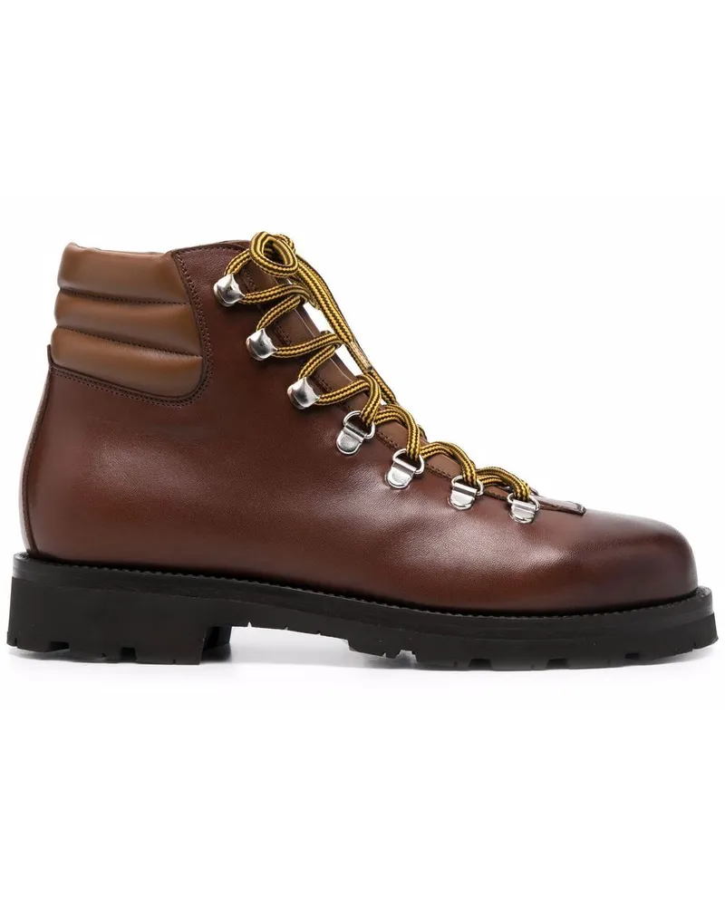 Scarosso Catherine Schnürstiefel mit Kroko-Effekt - Braun Braun