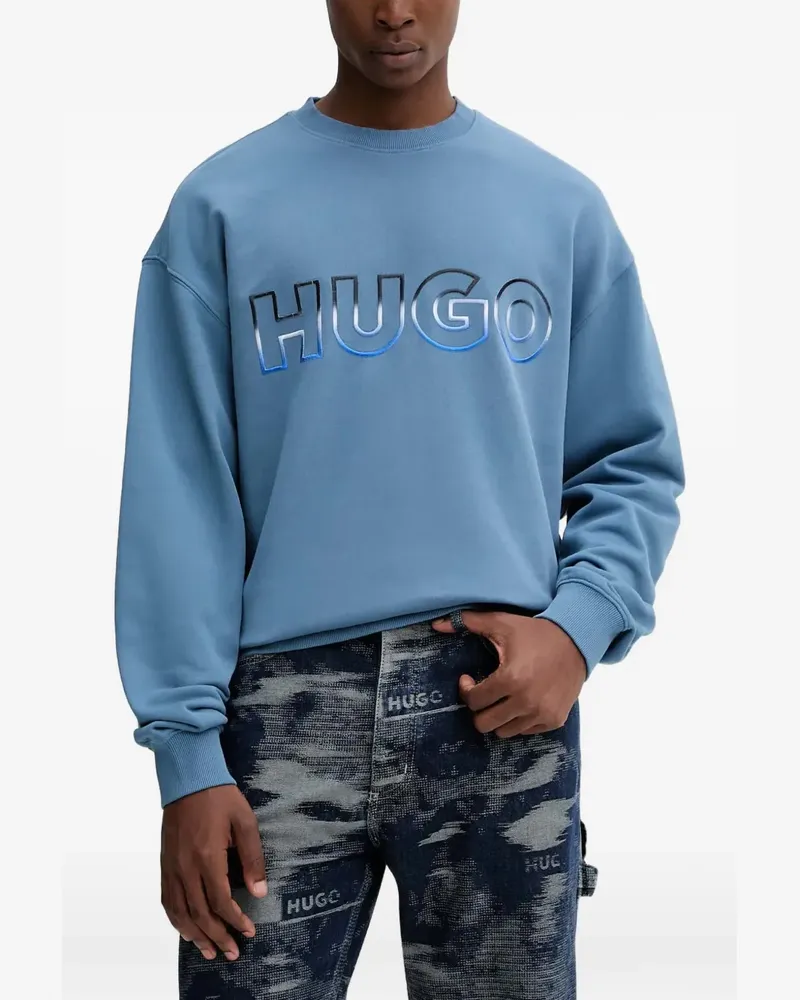 HUGO BOSS Sweatshirt mit Logo-Stickerei - Blau Blau