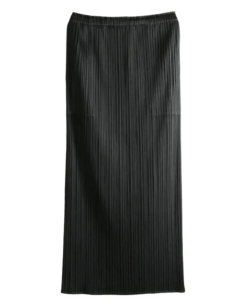 Issey Miyake Midirock mit Falten - Schwarz Schwarz