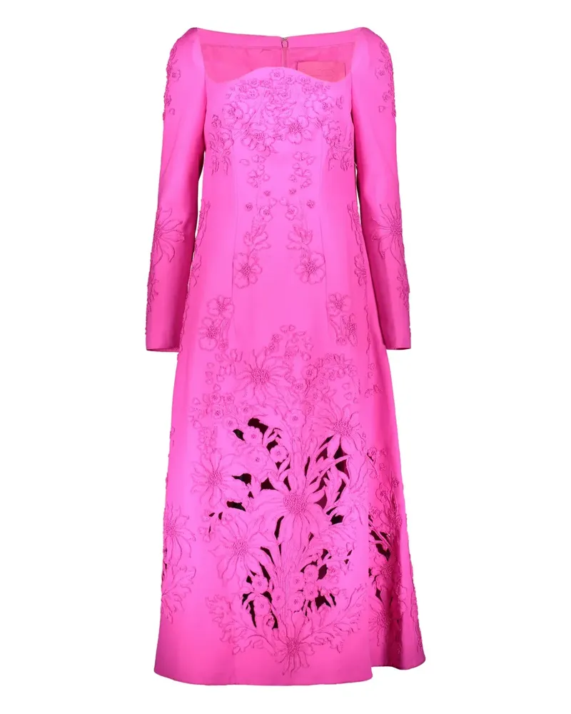 Valentino Garavani floral-embroidered dress - Rosa Rosa