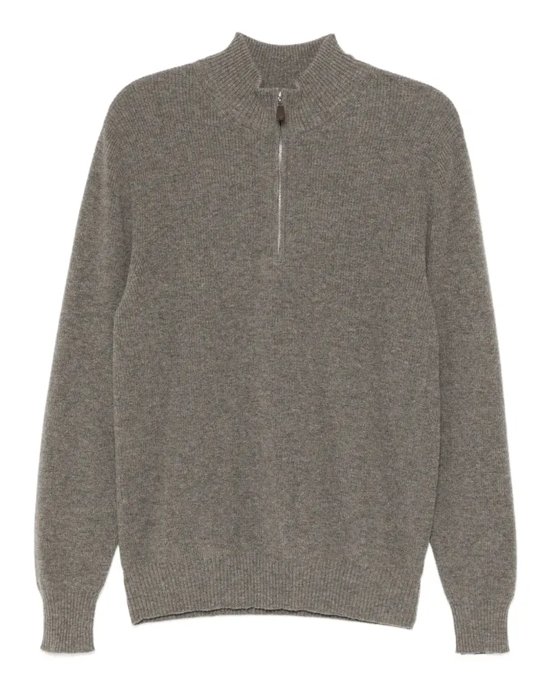 N.Peal Gerippter Pullover - Grau Grau