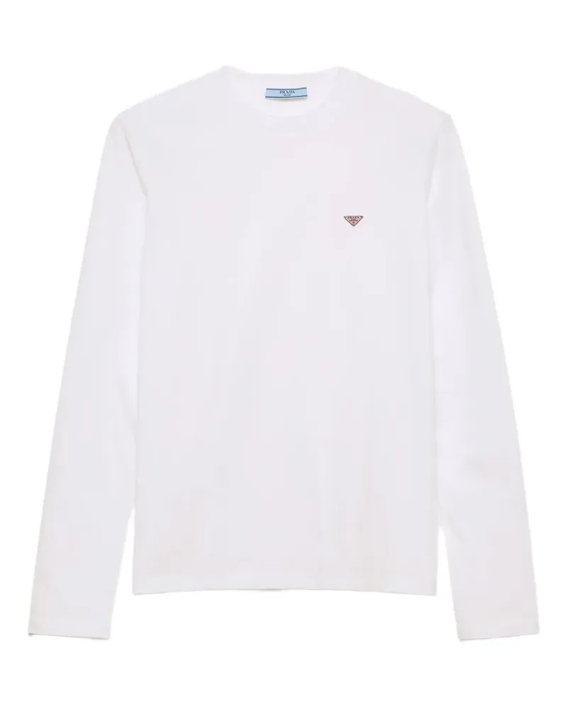 Prada Langarmshirt aus Strickjersey - Weiß Weiß