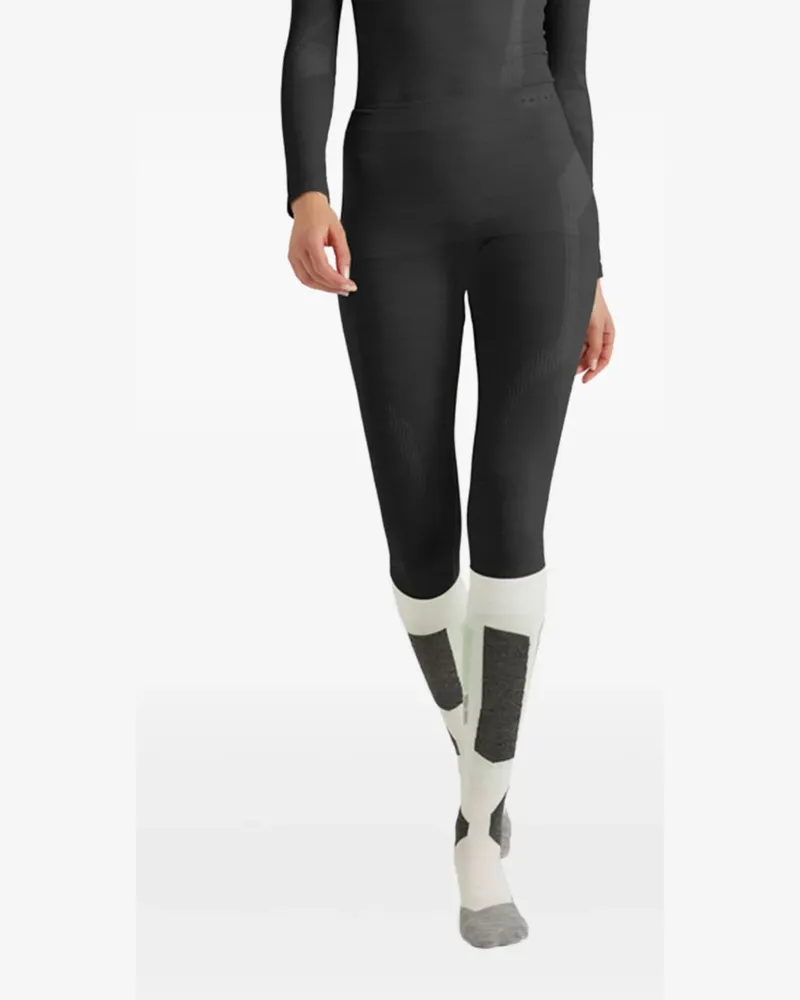 Falke Ski-Leggings mit geometrischem Muster - Schwarz Schwarz