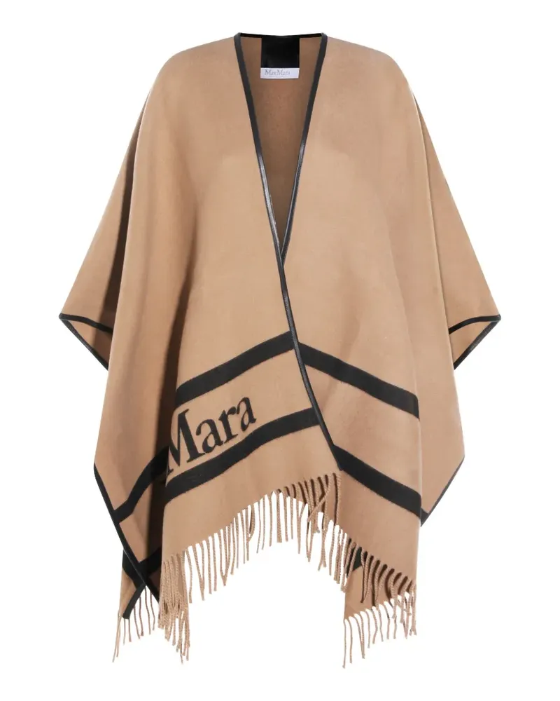 Max Mara Poncho mit Fransen - Nude Nude
