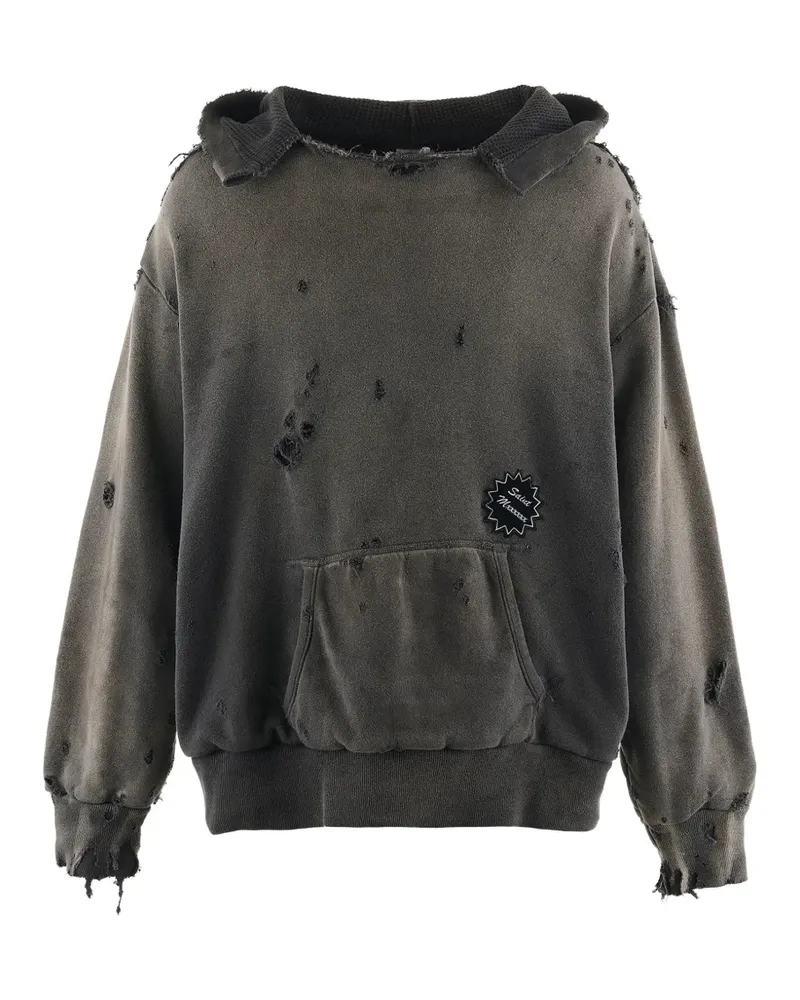 SAINT MXXXXXX distressed Double Face hoodie - Grau Grau