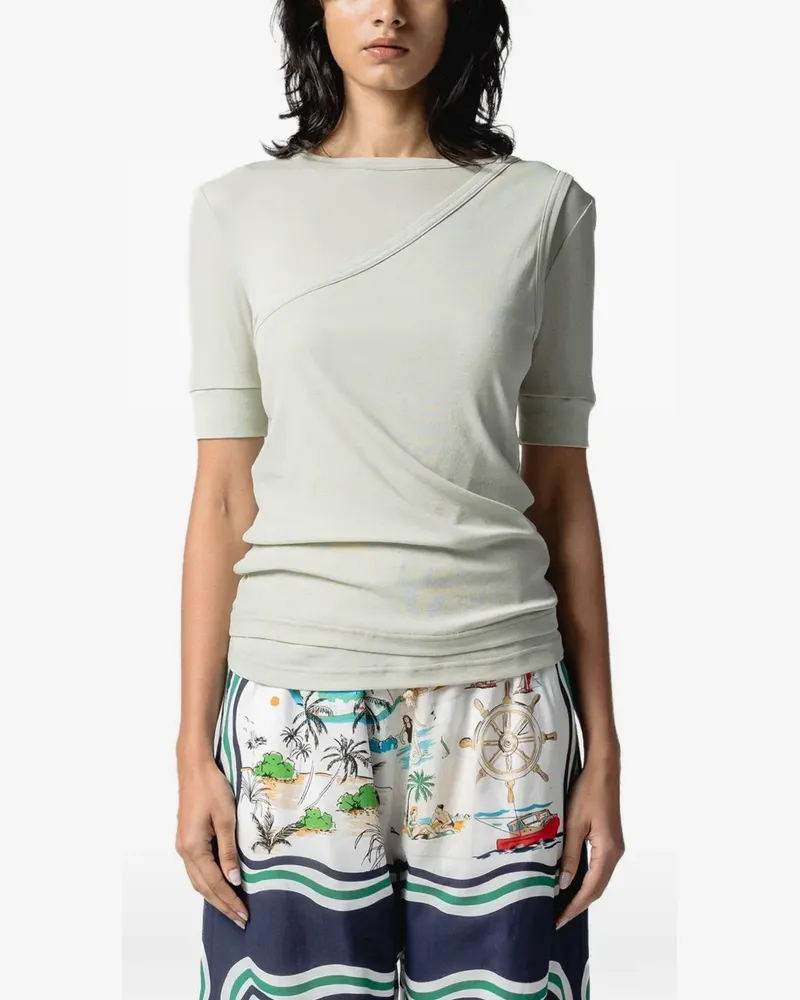 Muller of Yoshiokubo layered cotton T-shirt - Grün Grün