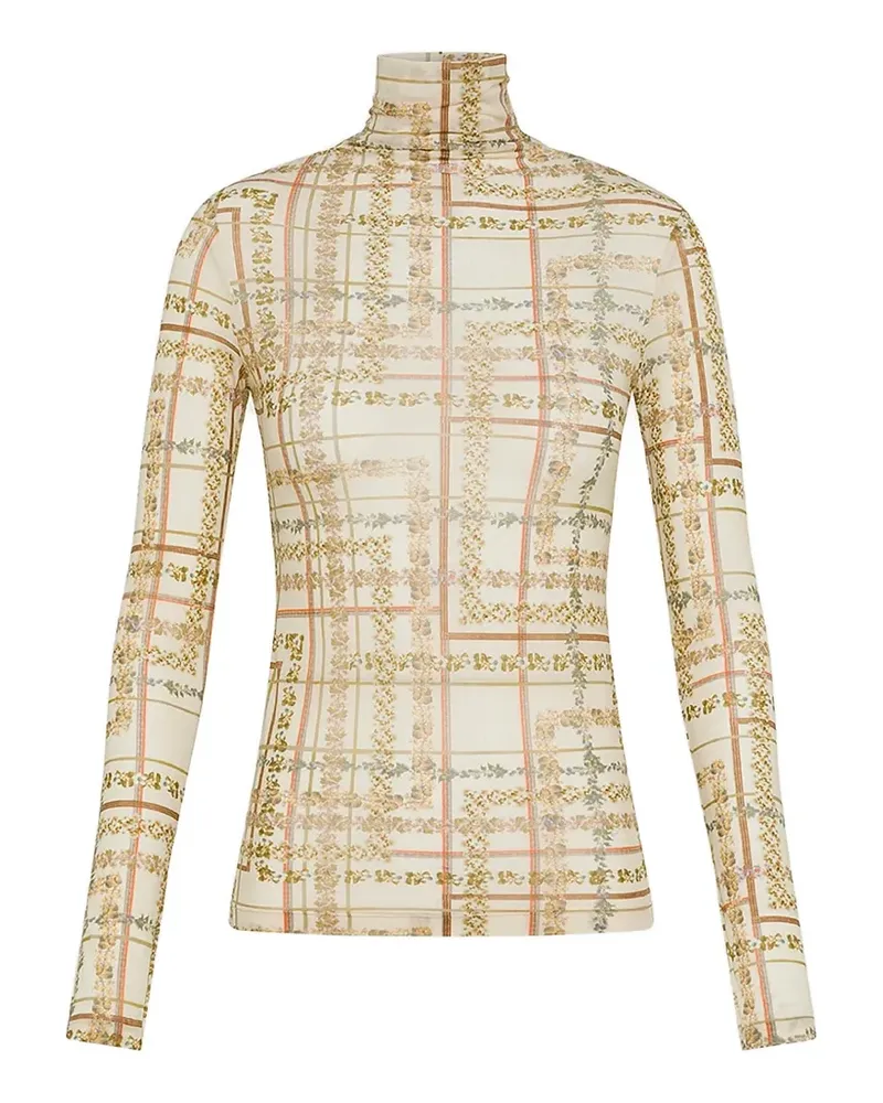 Momoni Ine t-shirt in printed nylon - Nude Nude