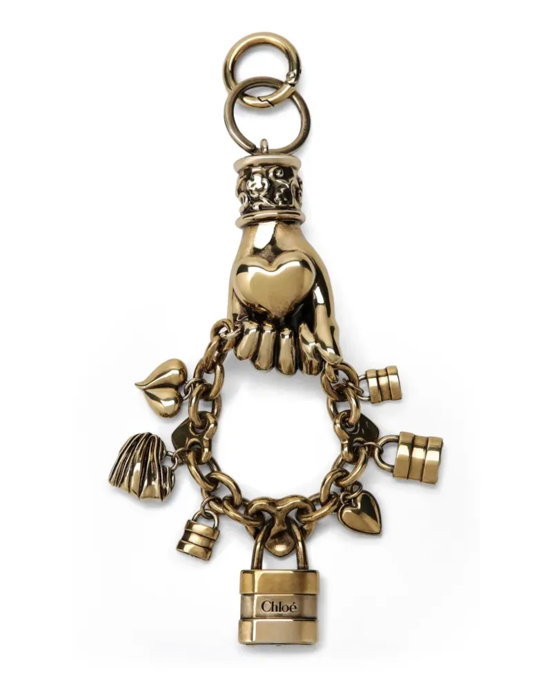 Chloé Schlüsselanhänger mit Anhänger und Handmotiv - Gold Gold