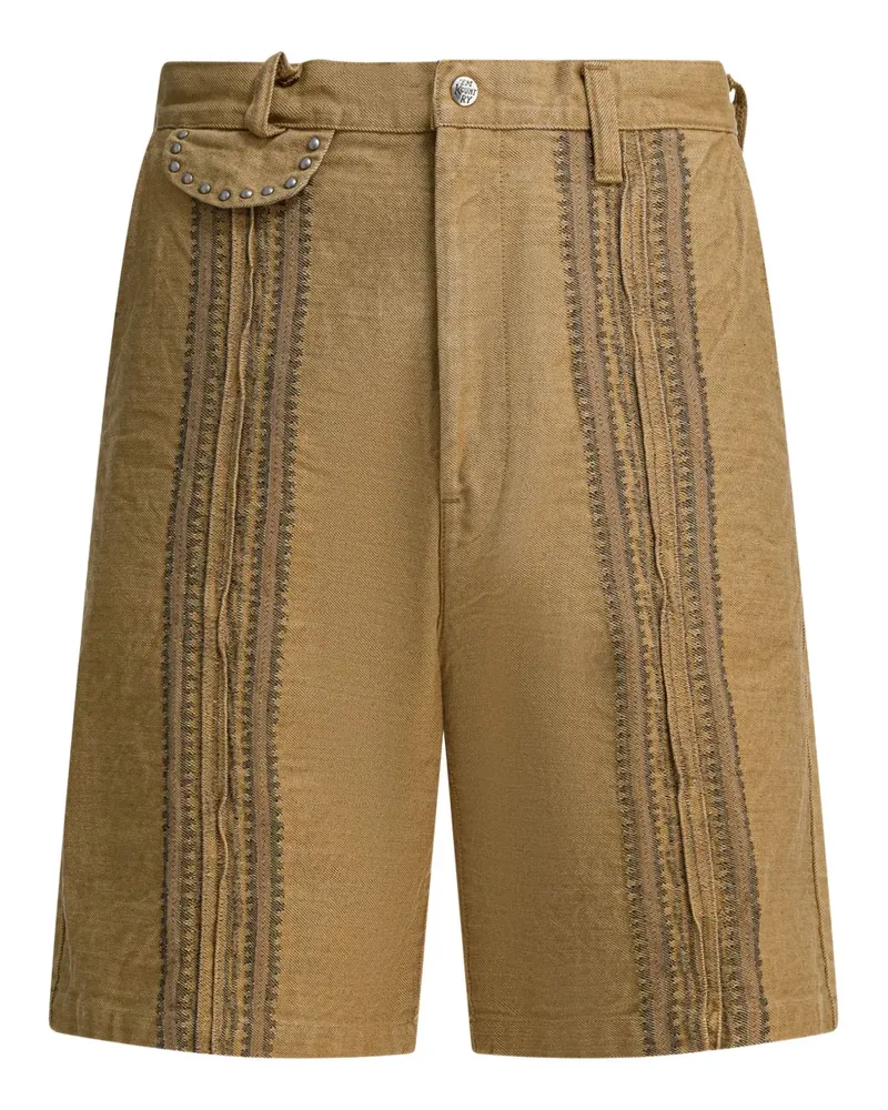 KAPITAL studded panel shorts - Nude Nude