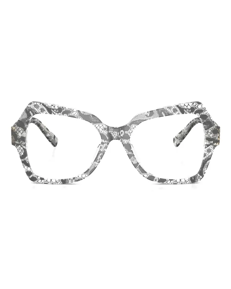 Dolce & Gabbana lace geometric glasses - Schwarz Schwarz