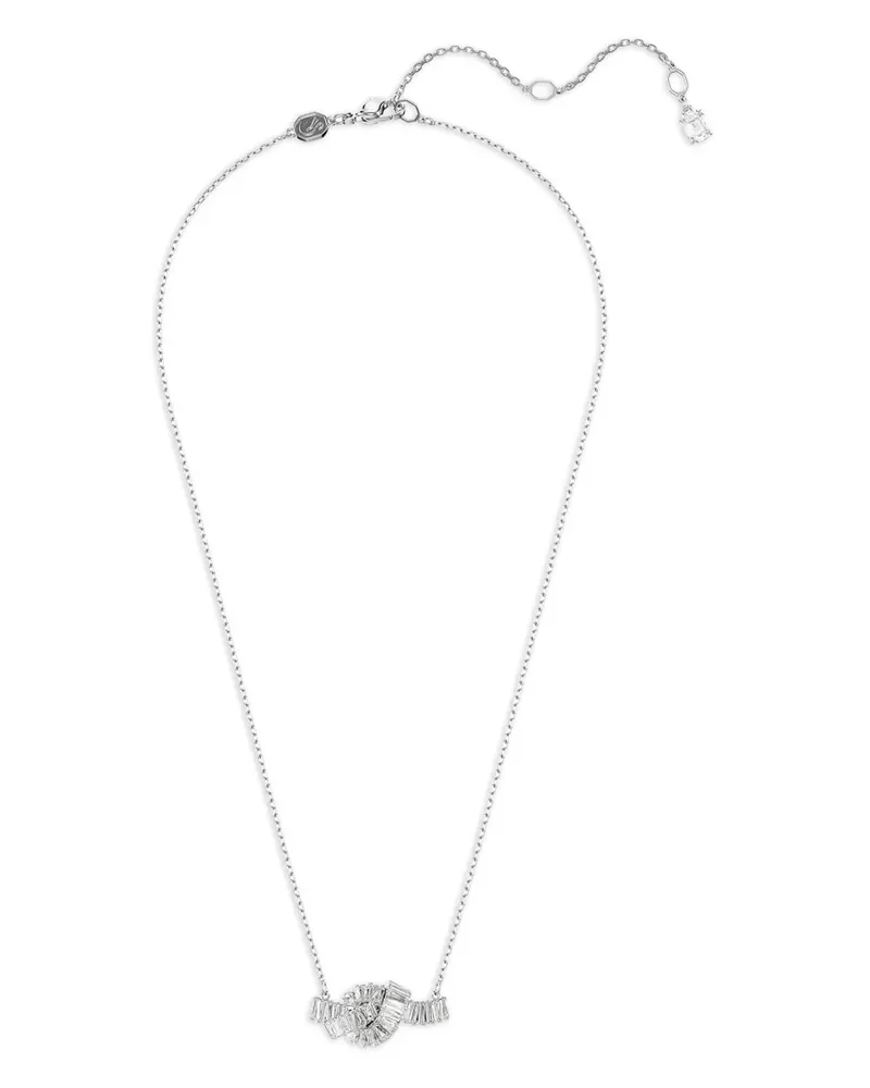 Swarovski Matrix Halskette mit Knoten - Weiß Weiß
