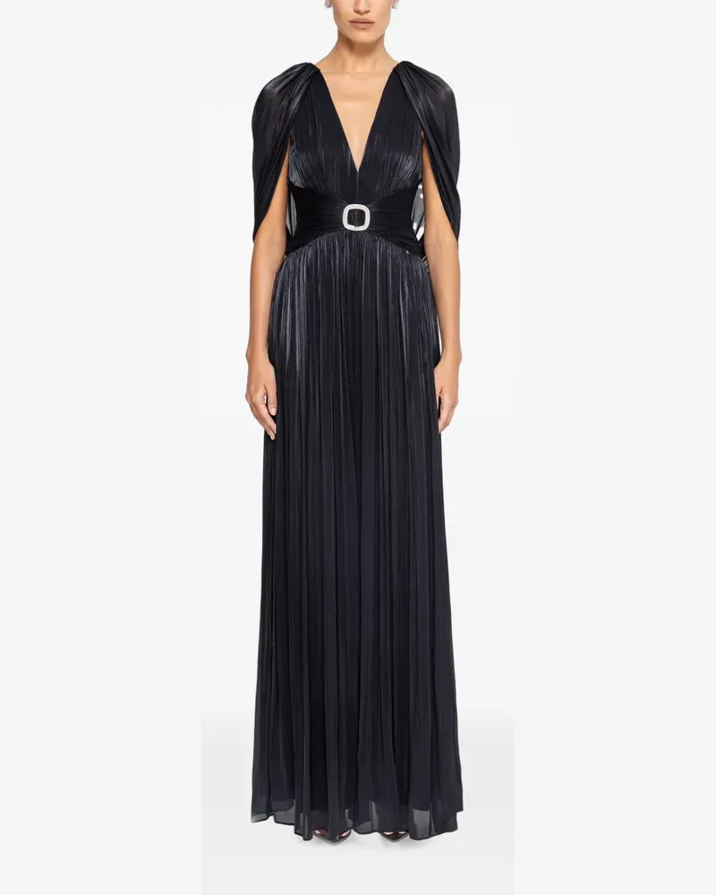 NISSA Rückenfreies Maxi Kleid aus Chiffon - Schwarz Schwarz