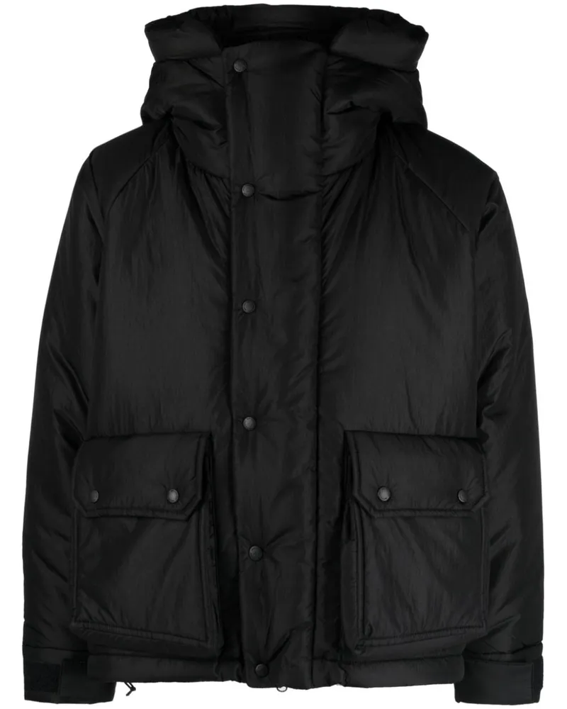 Kitsuné x and wander Gefütterte Jacke mit Logo - Schwarz Schwarz