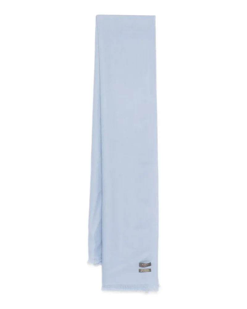 N.Peal Pashmina Schal mit Fransen - Blau Blau