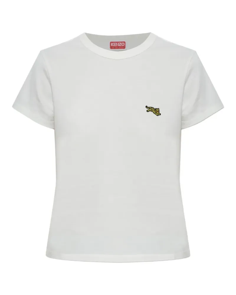 Kenzo T-Shirt mit Jumping Tiger-Stickerei - Weiß Weiß