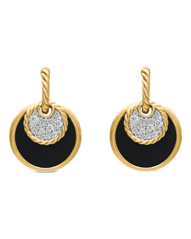 David Yurman 18kt DY Elements Convertible Gelbgold-Hängeohrringe mit Diamanten (21,5mm Gold