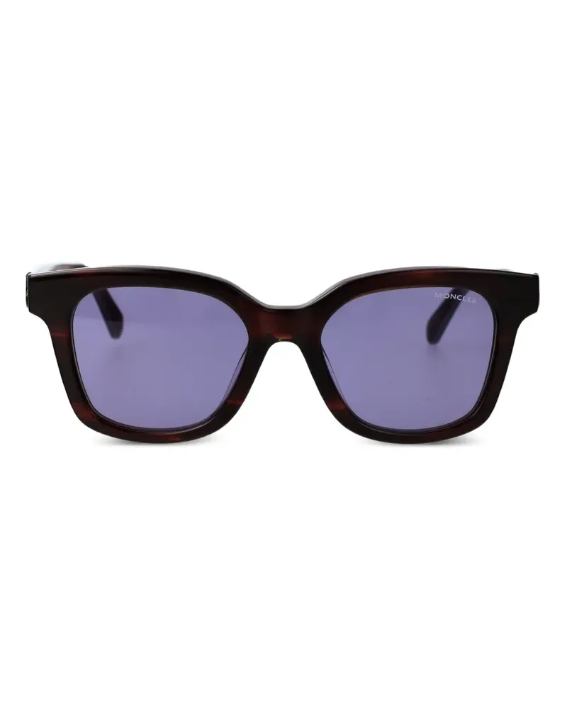 Moncler Sonnenbrille mit Logo-Schild - Braun Braun