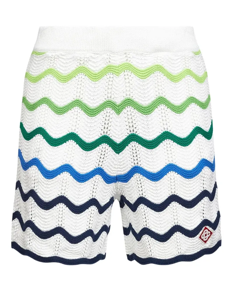 Casablanca Paris Gestrickte Shorts mit Wellensaum - Weiß Weiß