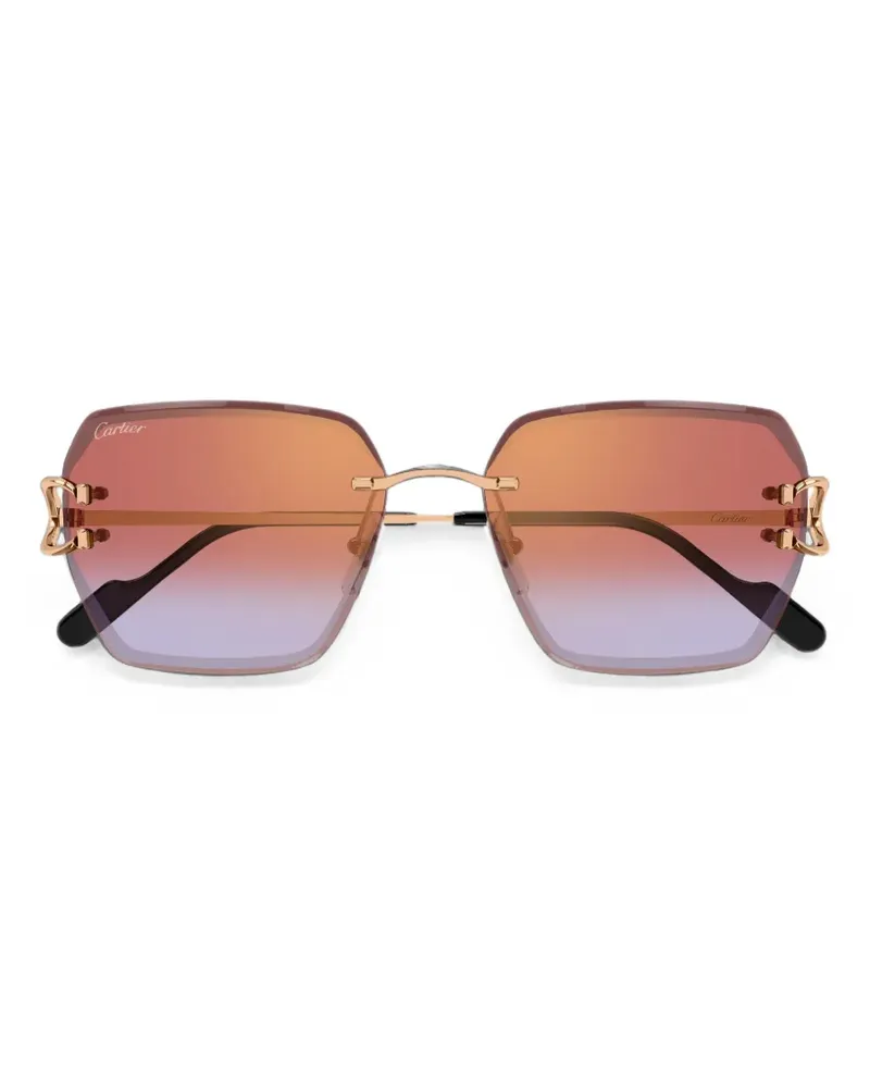 Cartier Sonnenbrille mit geometrischem Gestell - Gold Gold