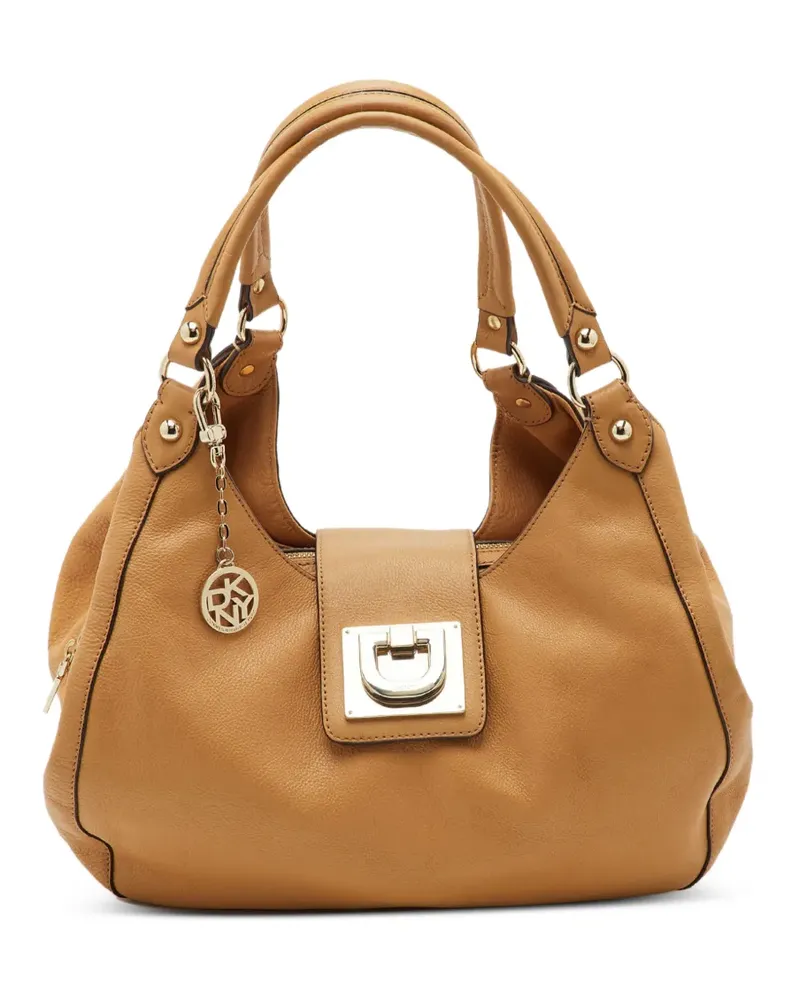 DKNY Schultertasche mit Logo-Anhänger - Braun Braun
