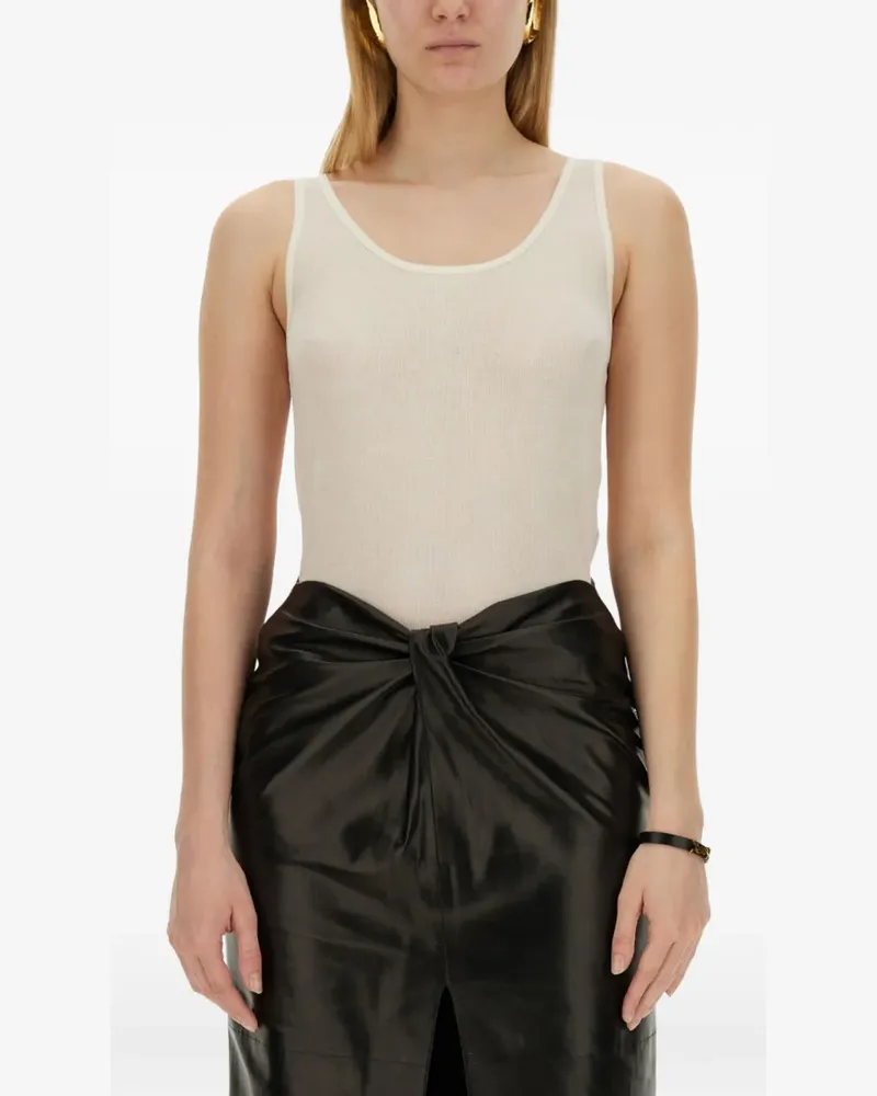 Saint Laurent Trägershirt mit U-Ausschnitt - Nude Nude