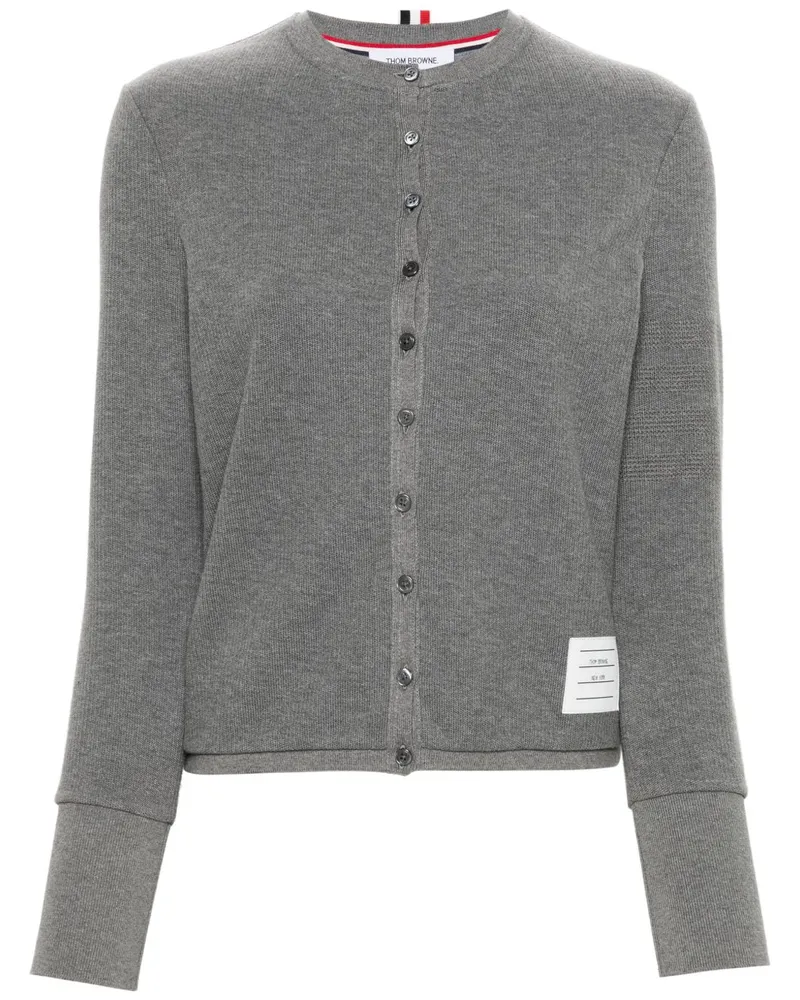 Thom Browne Gestrickter Cardigan mit vier Streifen - Grau Grau