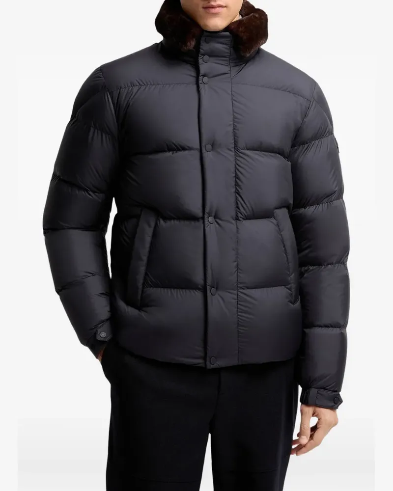 Moncler Jacke mit Logo-Patch und Steppmuster - Schwarz Schwarz