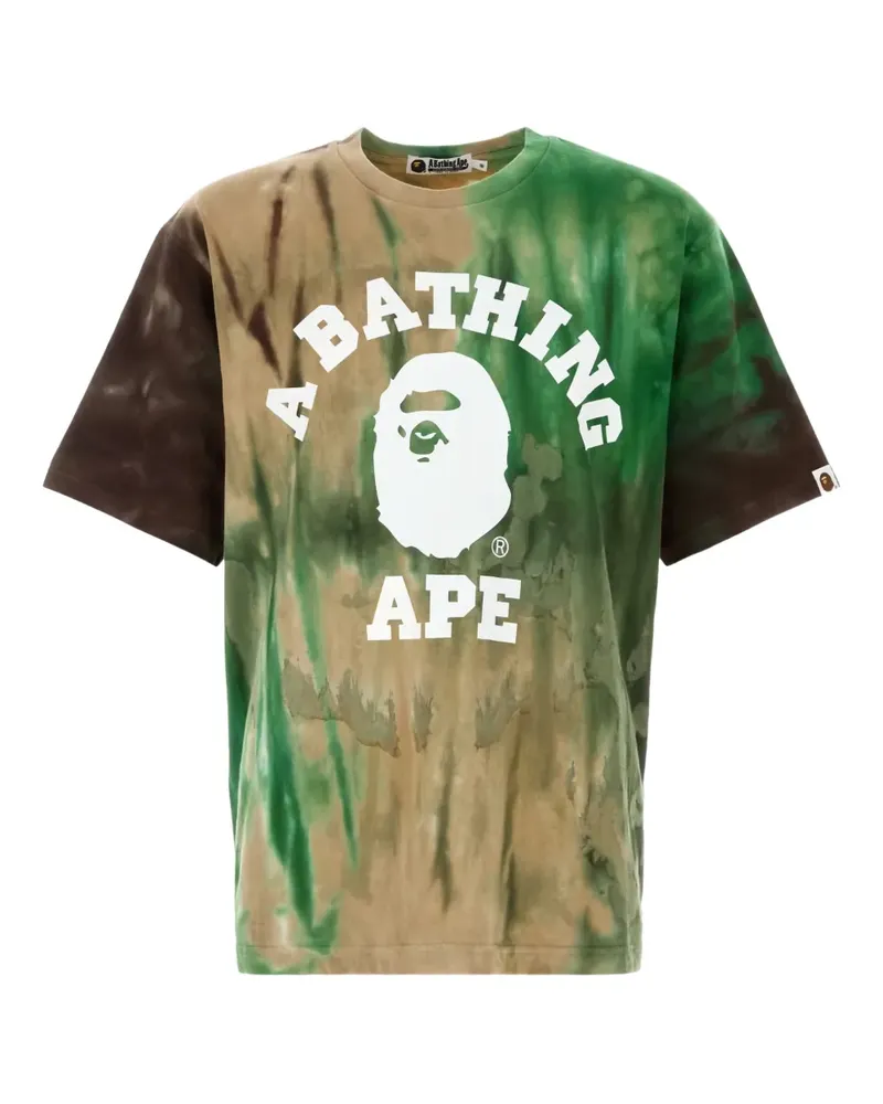 BAPE crew-neck tie-dye T-shirt - Grün Grün