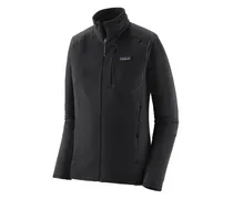 Strukturierte Jacke mit Reißverschluss - Schwarz