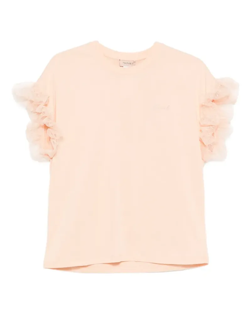 Twin-Set ruffled sleeve T-shirt - Rosa Rosa