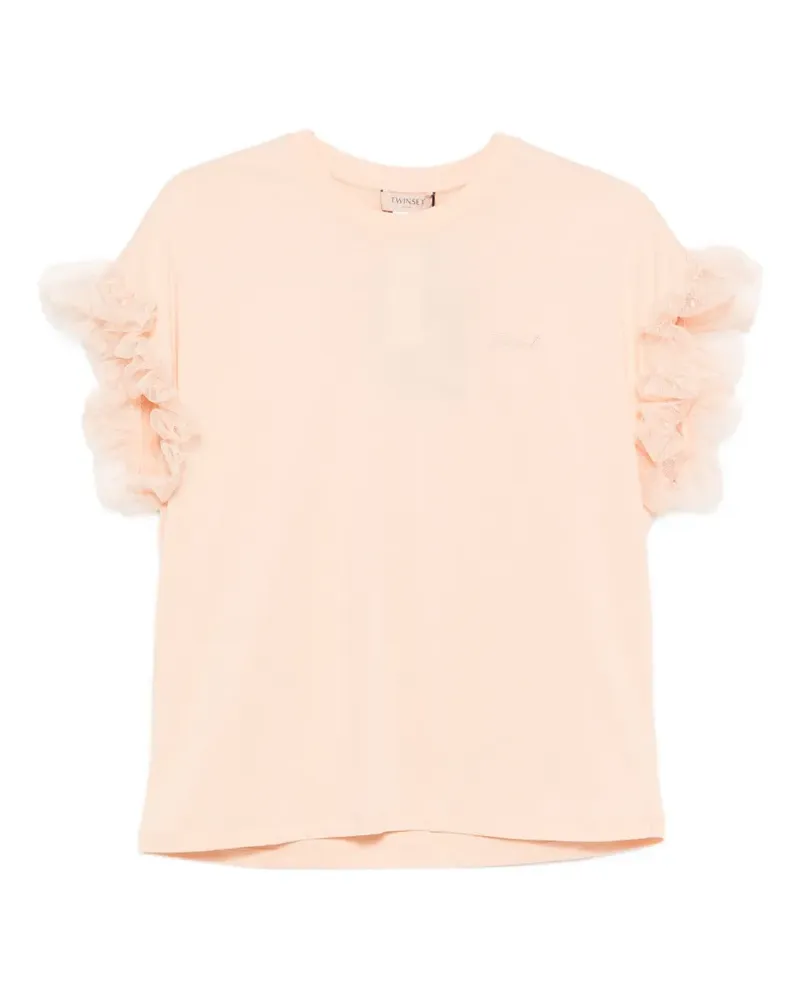 Twin-Set ruffled sleeve T-shirt - Rosa Rosa