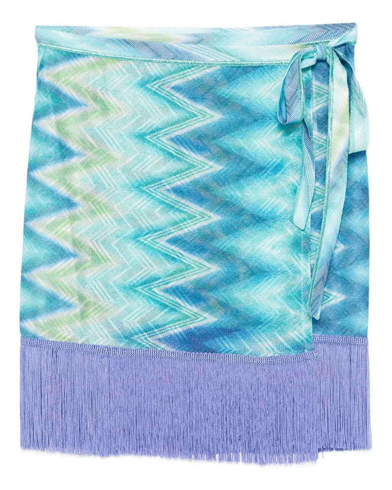 Missoni Minirock mit Fransen - Blau Blau