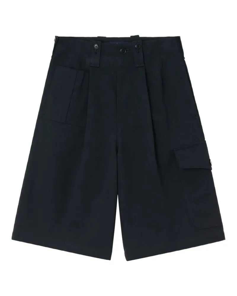 Yohji Yamamoto Cargo-Shorts mit Falten - Schwarz Schwarz