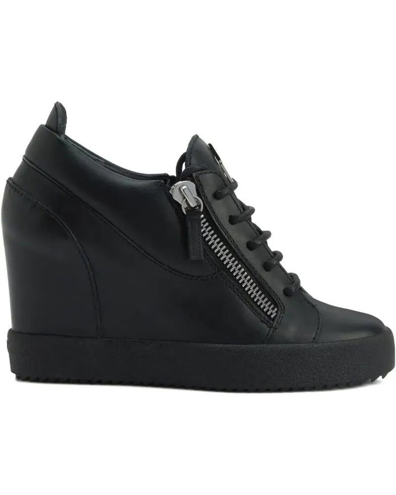 Giuseppe Zanotti Addy Wedge-Sneakers mit Reißverschluss - Schwarz Schwarz