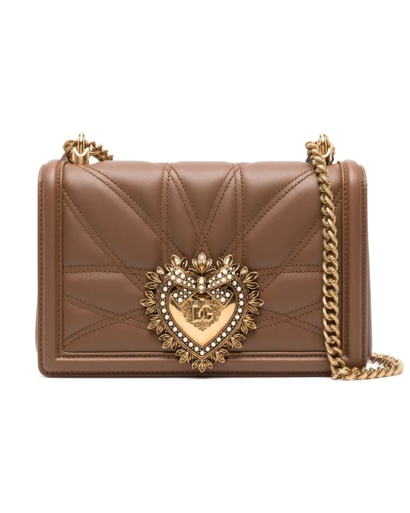 Dolce & Gabbana Mittelgroße Devotion Schultertasche - Braun Braun