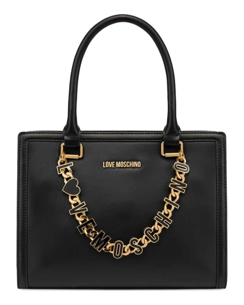 Moschino Tote Bag mit Logo-Schriftzug - Schwarz Schwarz