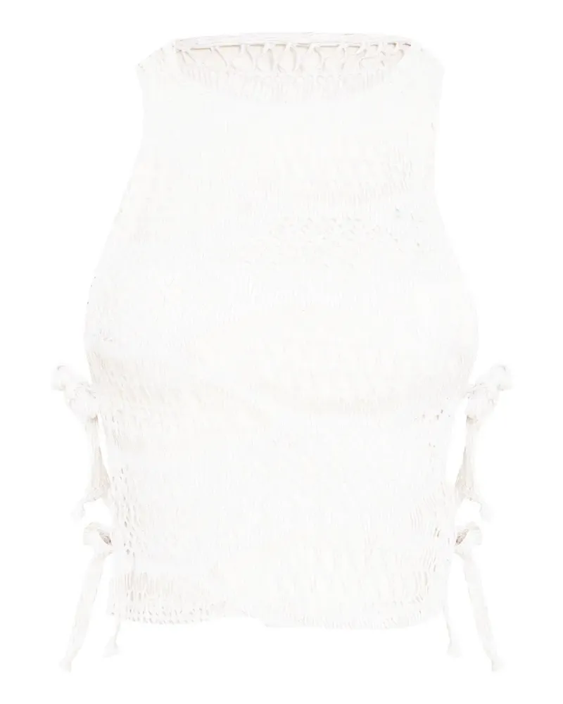 Amir Slama x Jade Picon Strick-Tanktop mit Krawatte - Weiß Weiß