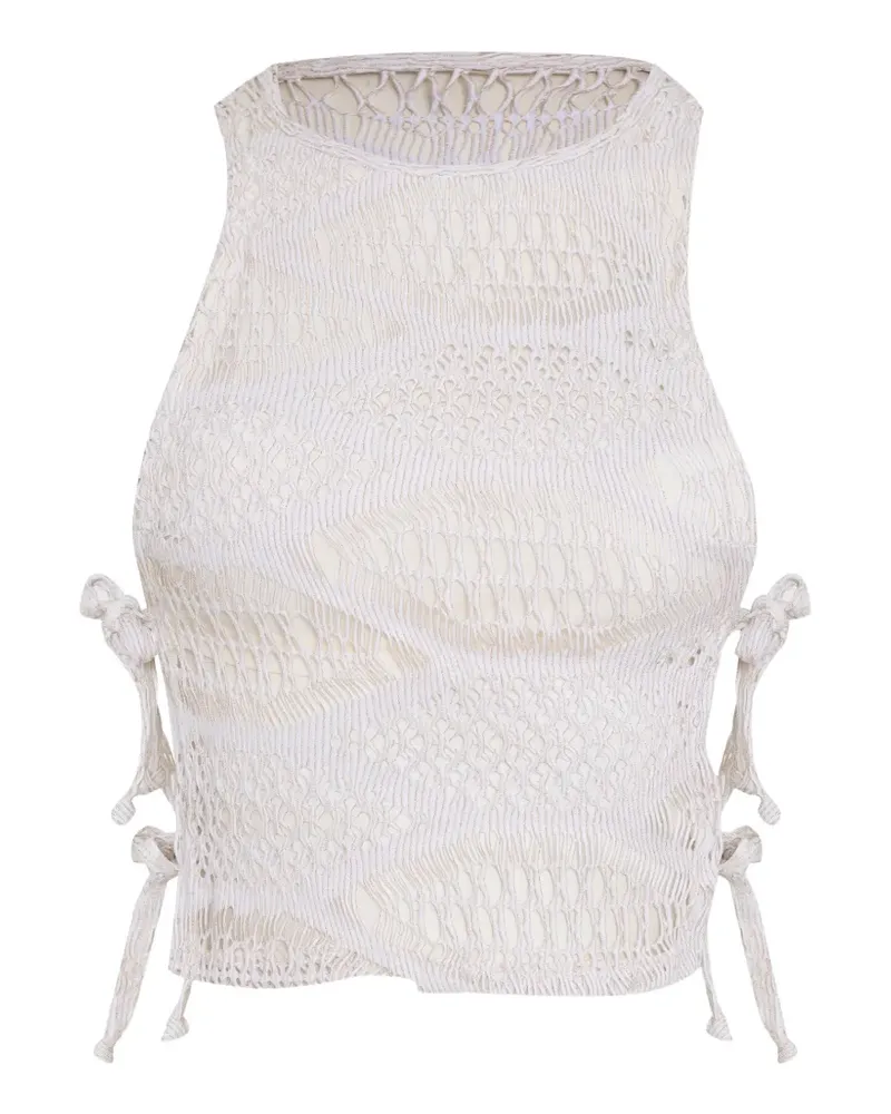 Amir Slama x Jade Picon knitted tie tank top - Weiß Weiß