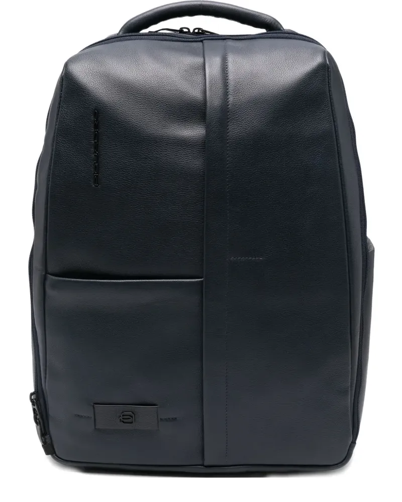 Piquadro logo-patch backpack - Blau Blau