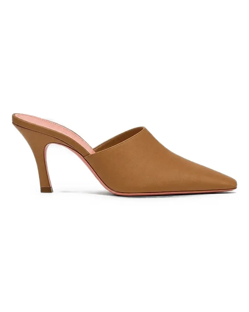 Amina Muaddi Jamie Mules mit spitzer Kappe - Nude Nude