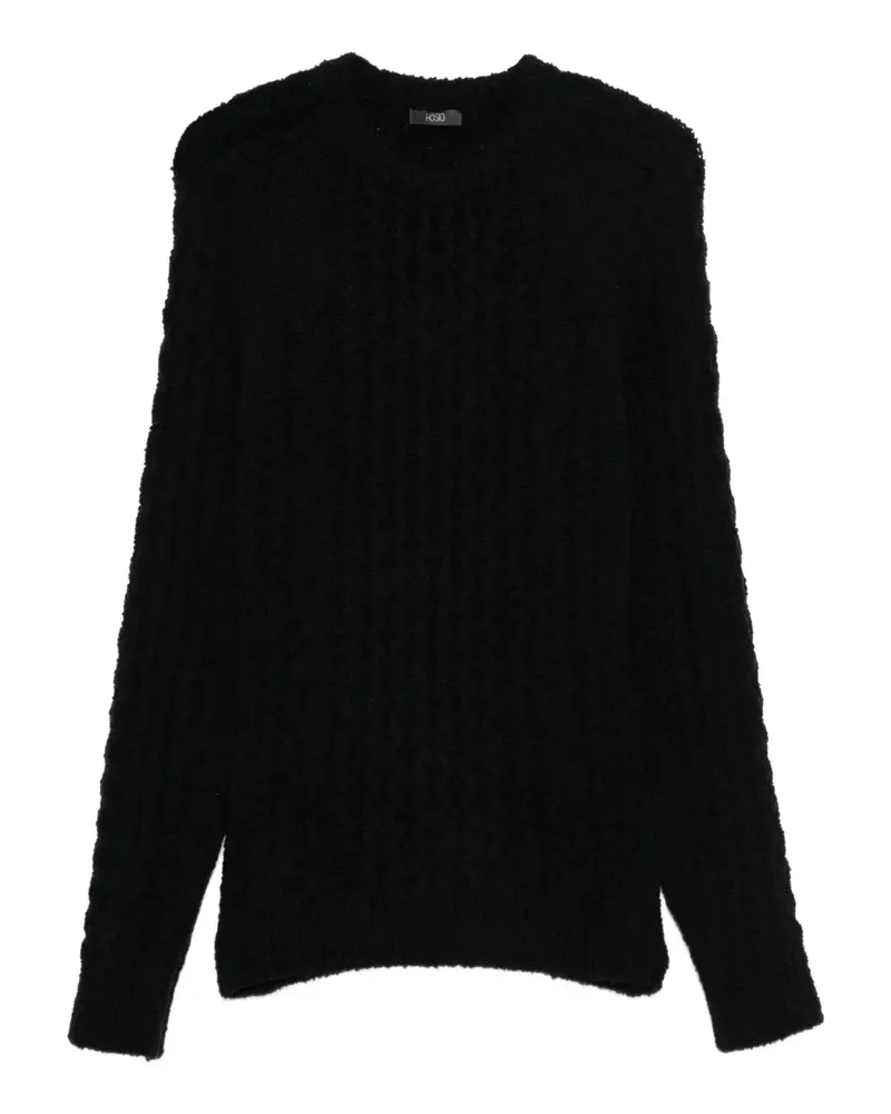 HOSIO Pullover mit Rundhalsausschnitt - Schwarz Schwarz