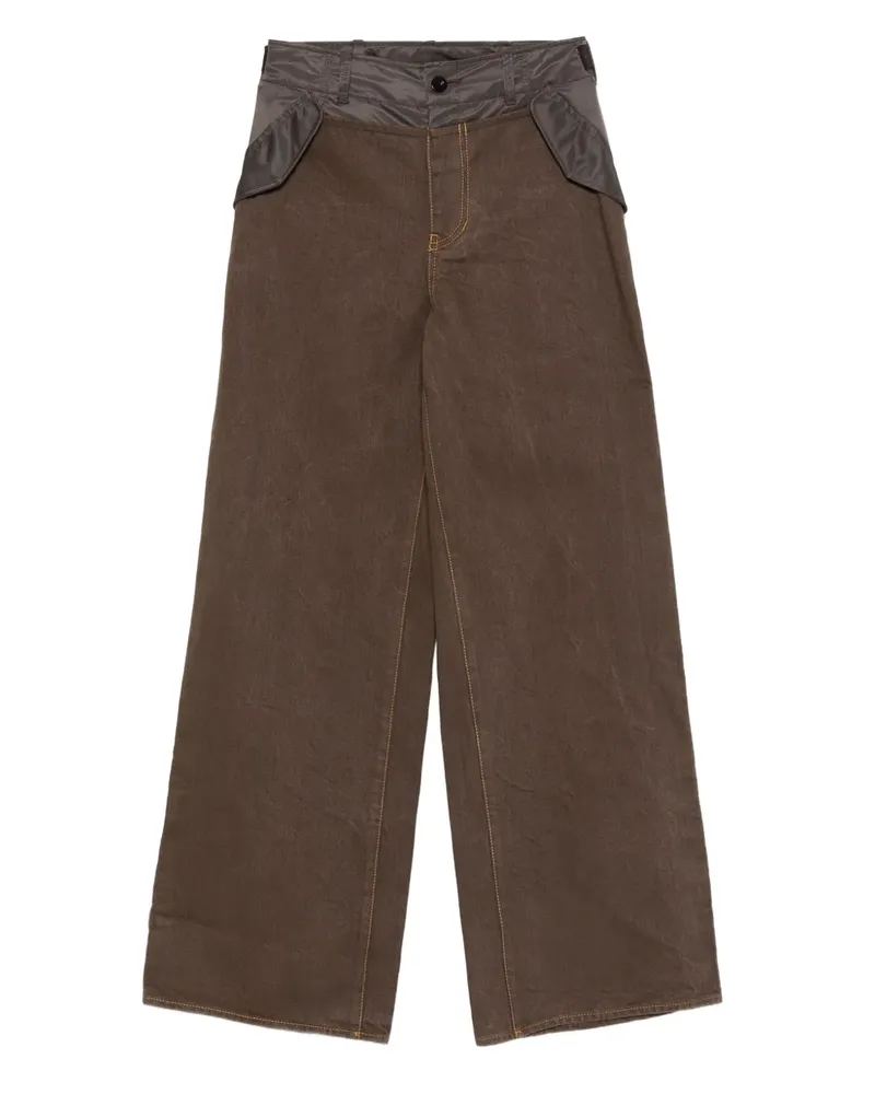 Sacai Hose mit Einsätzen - Braun Braun