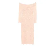 Mittellanges Spitzenkleid mit Blumenmuster - Rosa