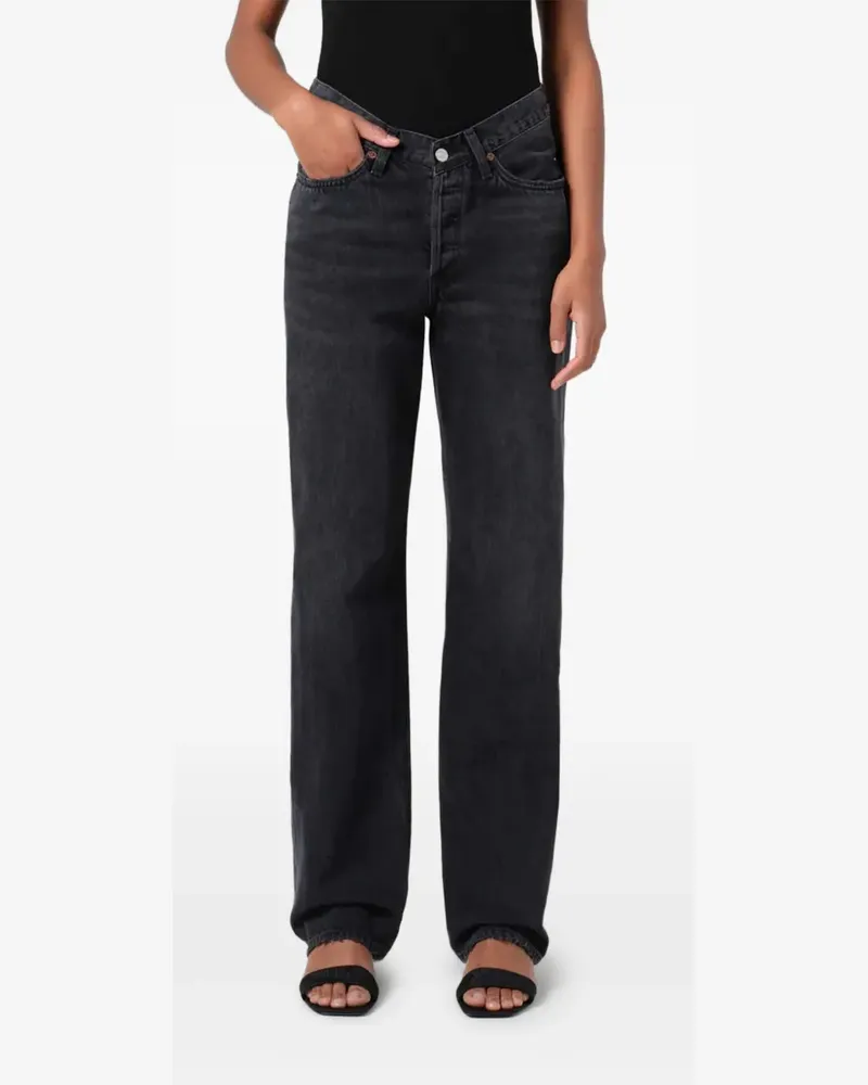AGOLDE Kelly Jeans mit V-Bund - Schwarz Schwarz