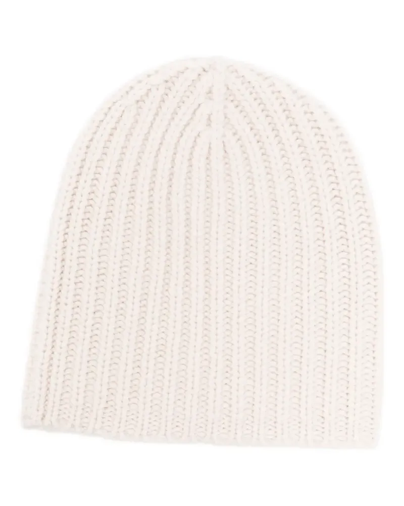 Warm-ME Gerippte Beanie aus Kaschmir - Nude Nude