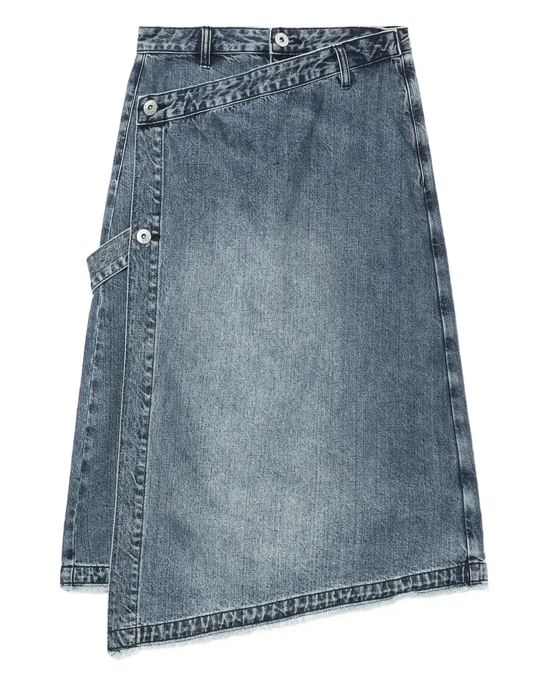 BAPE Asymmetrischer Jeans-Wickelrock - Blau Blau