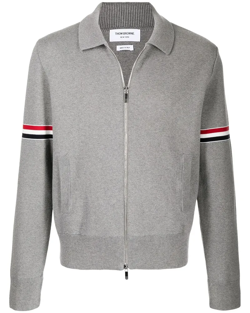 Thom Browne Cardigan mit RWB-Streifen - Grau Grau