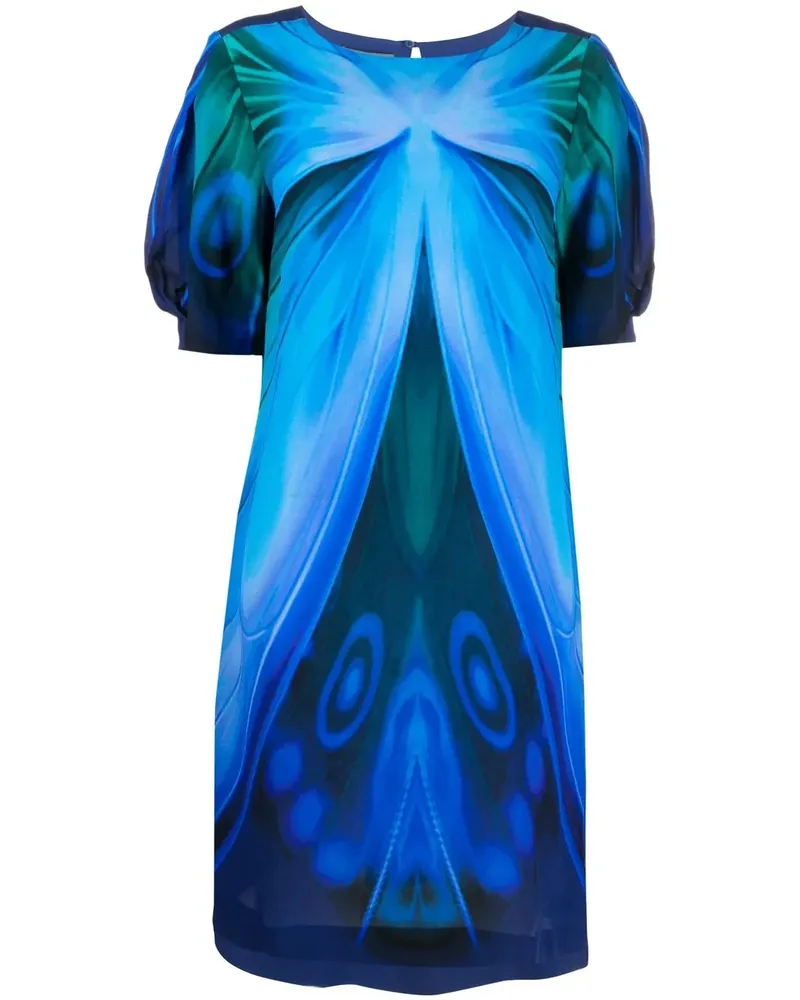 Alberta Ferretti Kleid mit Schmetterling-Print - Blau Blau