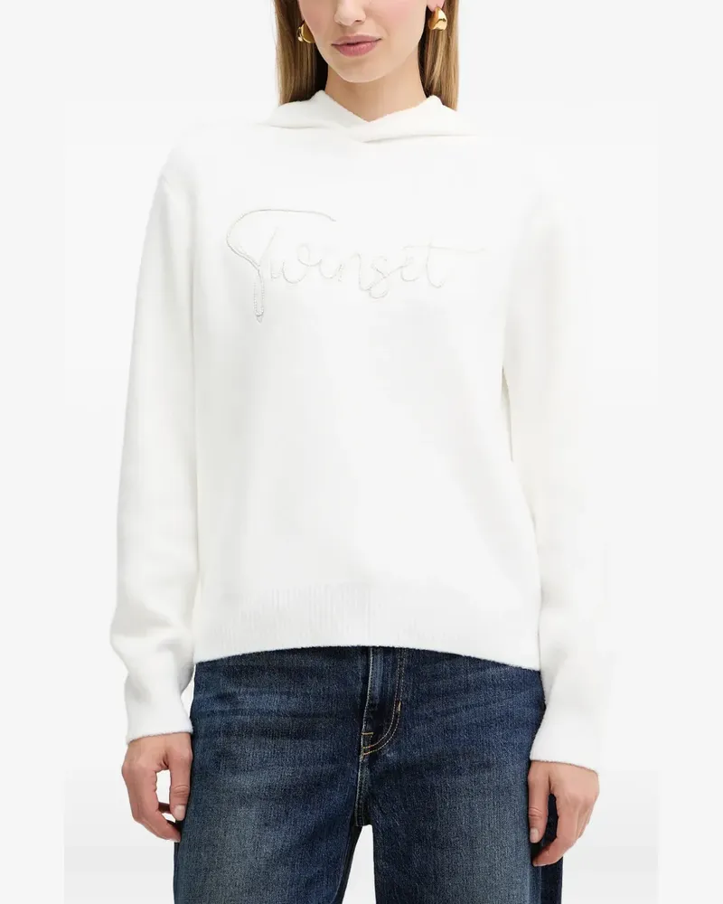 Twin-Set beaded hoodie - Weiß Weiß